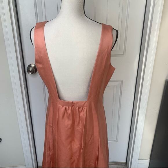 Talbots‎ silk cotton pleated low back fit n flare dress size 12 Petite - Picture 3 of 7